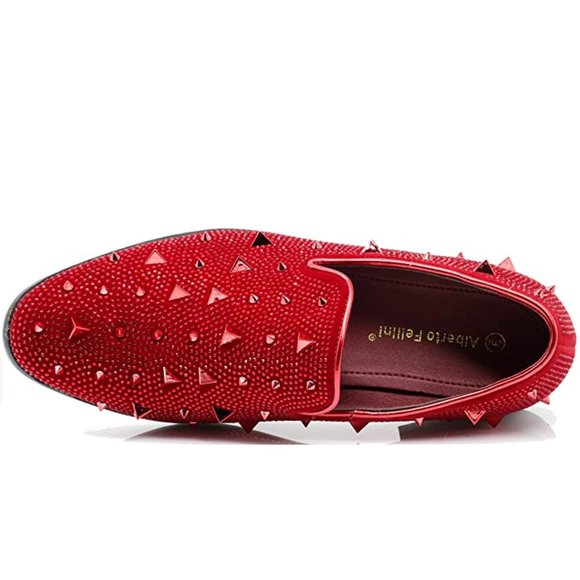 Men's Spike Pointy Toe Punk Studded Rivet Loafers Casual Dress Slip On Shoes s24 - Picture 5 of 5